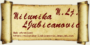 Milunika LJubičanović vizit kartica
